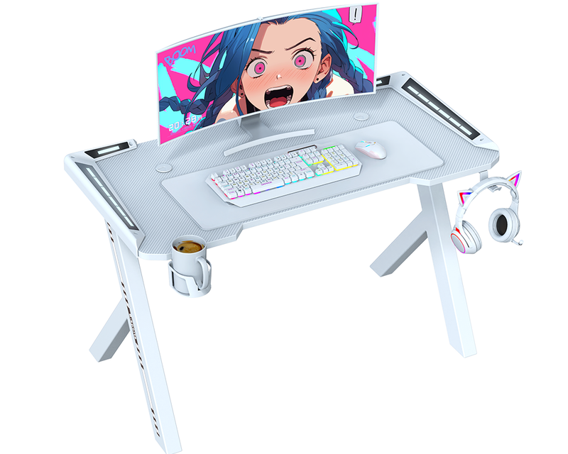 Gaming Desk Computer Desks Table Study Home Ofiice Rgb Led Light