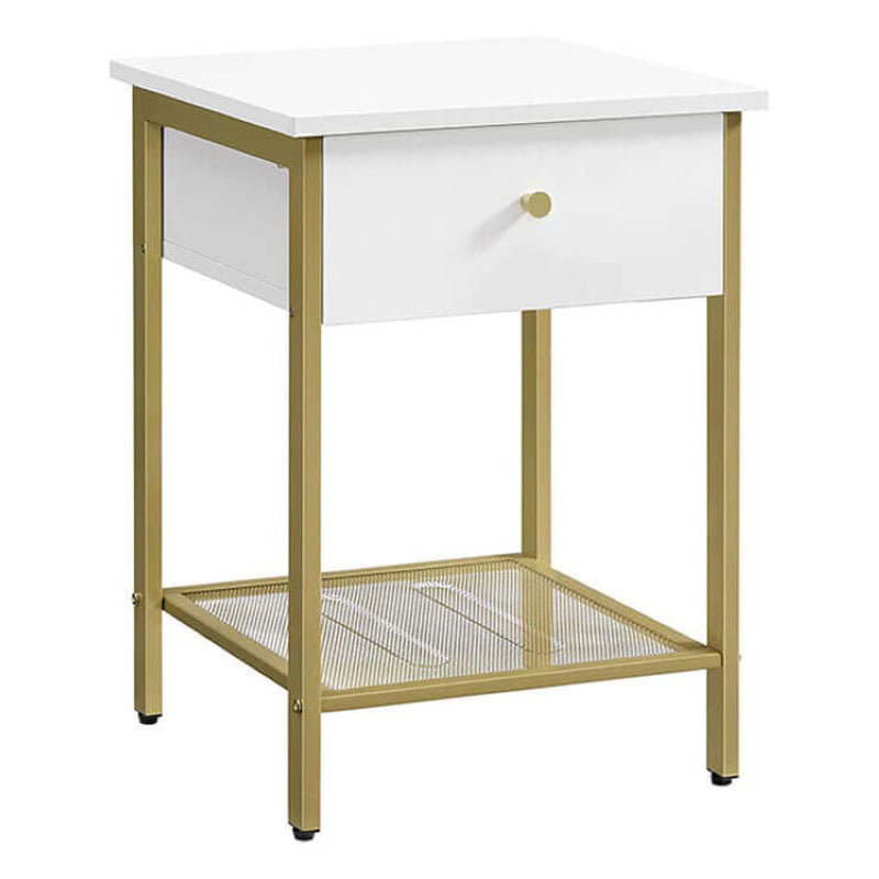 VASAGLE Bedside Table with Drawer - White Nightstand, End Table