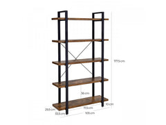 Vasagle Wooden 5-Tier Ladder Shelf Rack Bookcase Bookshelf