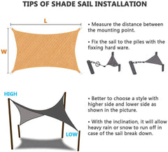 Shade Sail Waterproof 4X4M Grey - The Shopsite