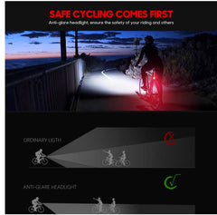 LED Bicycle Light with Horn 3 - In - 1 LCD Display