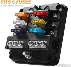 6 Circuit Negative Bus Blade Fuse Block