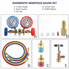 3 Way AC Manifold Gauge Set