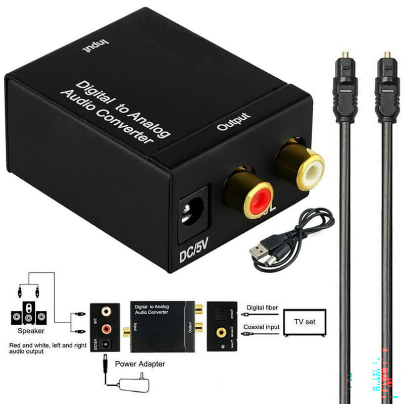 Digital Optical Coaxial to RCA Converter | USB Powered Audio Adapter