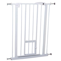 Wide safety gate installed in doorway