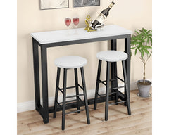 Bar Table and Bar Stools 3 Piece Dining Set Counter Height Table with 2 Stools