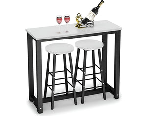 Bar Table and Bar Stools 3 Piece Dining Set Counter Height Table with 2 Stools
