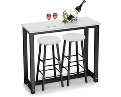 Bar Table and Bar Stools 3 Piece Dining Set Counter Height Table with 2 Stools