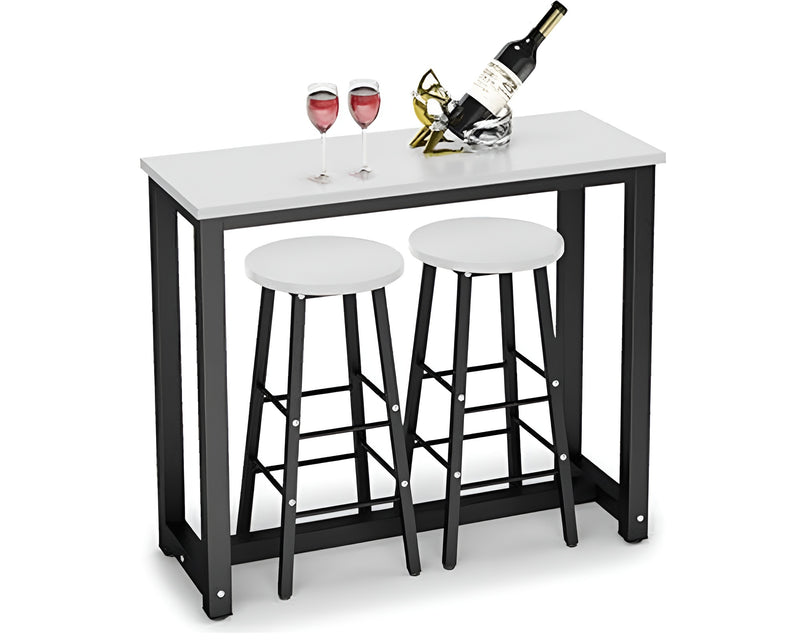 Bar Table and Bar Stools 3 Piece Dining Set Counter Height Table with 2 Stools