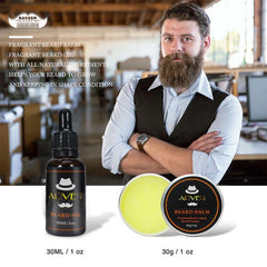 Beard Grooming Kit Oil Balm Brush
