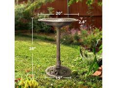 Outdoor Traditional Resin Garden Bird Bath-Copper