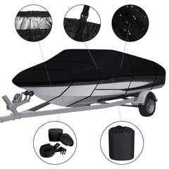 Boat Cover Heavy Duty Black 12Ft to 14FT