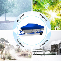Boat Cover Trailerable Heavy Duty Boat Cover Blue 17Ft to 19FT