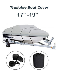Boat Cover Trailerable Heavy Duty Boat Cover Silver 17Ft to 19FT