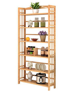 6 Tier Shelf bamboo Bookcase Bookshelf