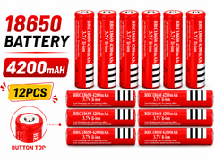 18650 Rechargeable Battery 12Pcs