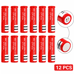 18650 Rechargeable Battery 12Pcs