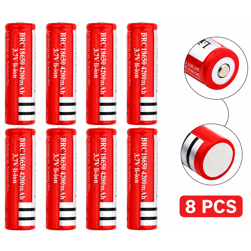 18650 Rechargeable Battery 8Pcs