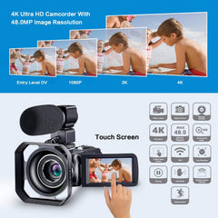 Wifi Video Camera 4K Camcorder Portable