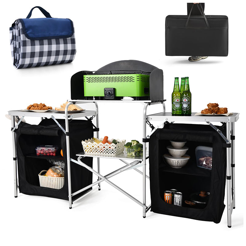 Camping Kitchen Table Portable Folding Camp Cook Table