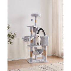 Cat Tree House with Scratching Posts Hammock