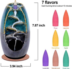 Backflow Incense Burner 120 Incense Cones + 30 Incense Stick