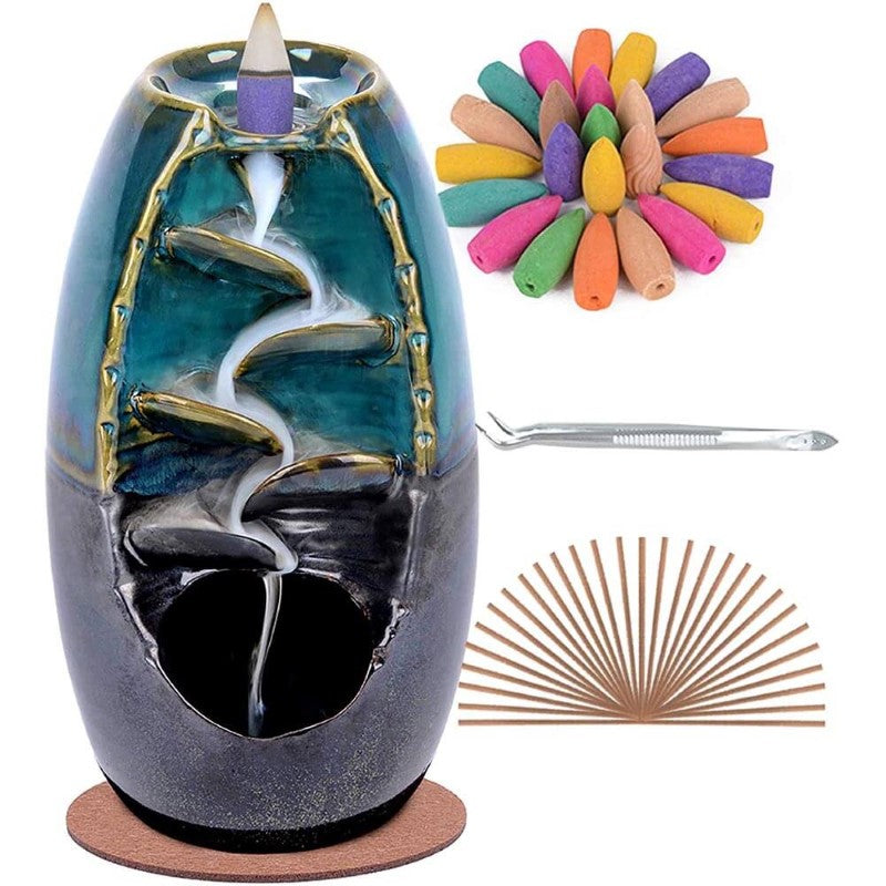 Backflow Incense Burner 120 Incense Cones + 30 Incense Stick