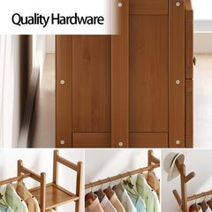 Cloth Rack Coat Rack Bamboo Wardrobe