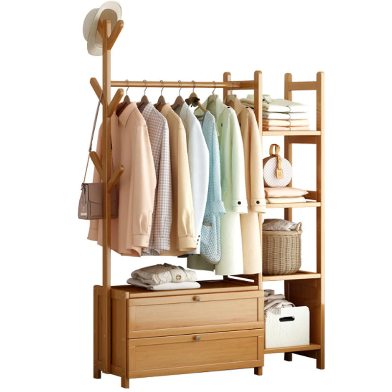 Cloth Rack Coat Rack Bamboo Wardrobe