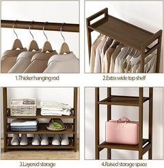 Bamboo Wardrobe Clothes Rack