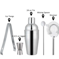 Cocktail Shaker 750Ml Set Bar Drink Mixer Kit Stainless Steel