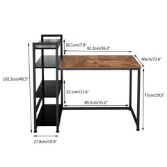 Computer Desk with 4 Tier Storage Shelves