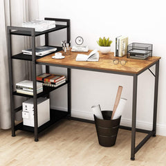 Computer Desk with 4 Tier Storage Shelves