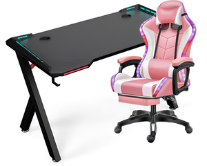 Gaming Chair with Desk – RGB Gaming Chair Combo with Gaming Desk Table