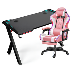 Gaming Chair with Desk – RGB Gaming Chair Combo with Gaming Desk Table