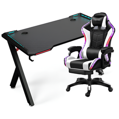 Gaming Chair with Desk – RGB Gaming Chair Combo with Gaming Desk Table