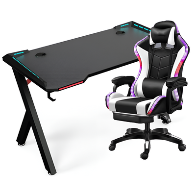 Gaming Chair with Desk – RGB Gaming Chair Combo with Gaming Desk Table