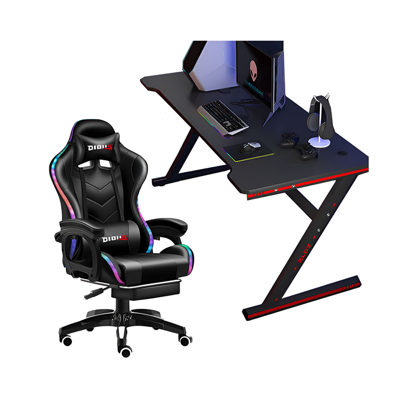 Gaming Chair with Desk – RGB Gaming Chair Combo with Gaming Desk Table
