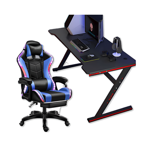 Gaming Chair with Desk – Racing Gaming Chair Combo with RGB Lights & Table