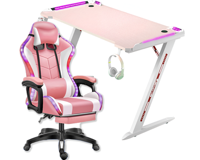 Gaming Chair with Desk – RGB Gaming Chair Combo with Gaming Desk Table