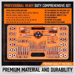 60pcs Tap and Die Set SAE Inch and Metric Sizes