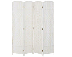 4 Panels Room Divider Screen White Folding screen