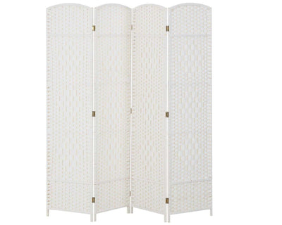 4 Panels Room Divider Screen White Folding screen