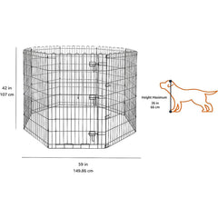 foldable dog playpen metal panels