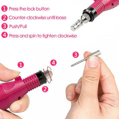 Electric Nail Drill Kit – USB Manicure Pedicure Set with Polishing Heads & Decorations