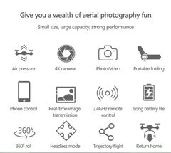 Drone with Camera – 4K HD Foldable Mini Quadcopter WiFi FPV RC Helicopter Black