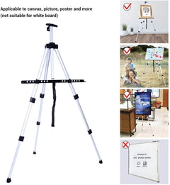 Art Easel 66" Aluminum Field Easel Stand With Bag For Table