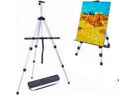 Art Easel 66" Aluminum Field Easel Stand With Bag For Table