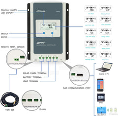 Mppt Solar Controller Charge 40A