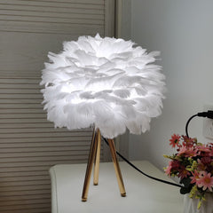 Elegant Feather Table Lamp – Perfect for Bedroom, Living Room, or Special Occasions